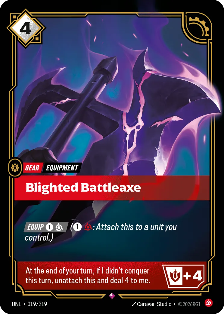 Example card: Blighted Battleaxe