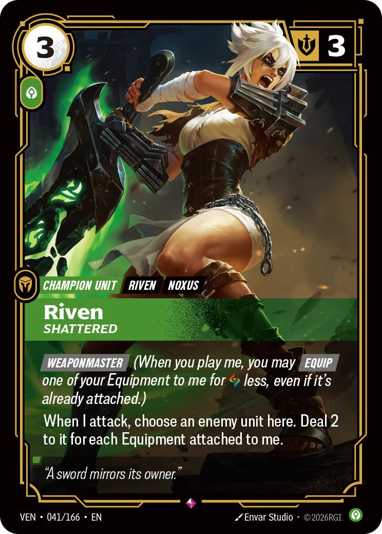 Example card: Riven, Shattered