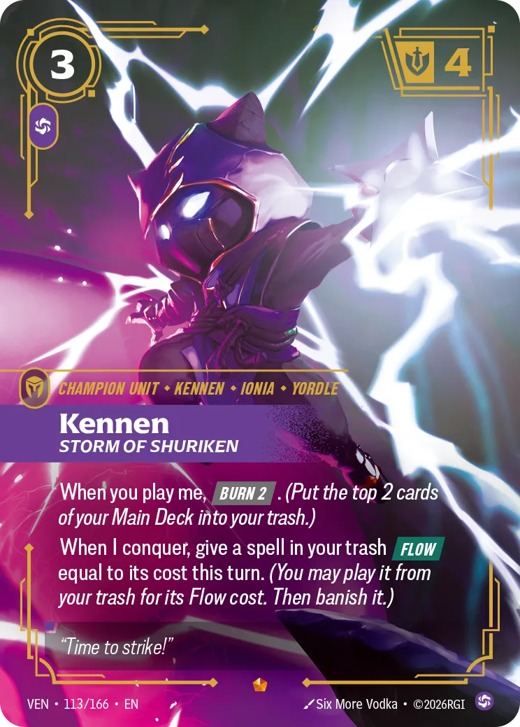Example card: Kennen, Storm of Shuriken